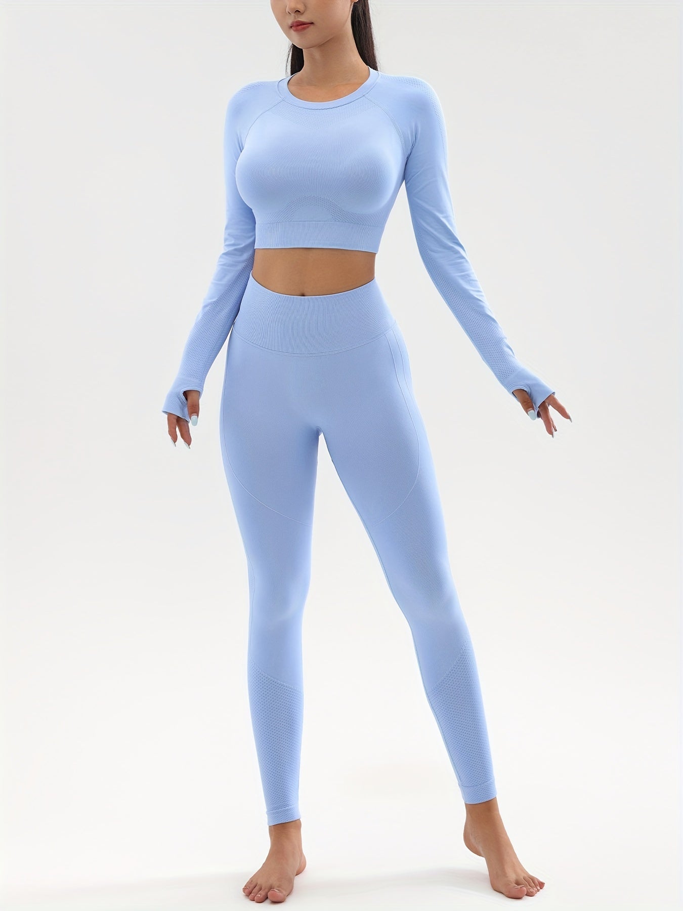 2pcs Yoga Set Quick Drying Top & Butt Lifting Leggings Women's Activewear