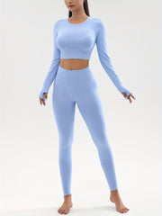 2pcs Yoga Set Quick Drying Top & Butt Lifting Leggings Women's Activewear