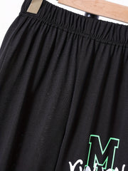 Teen Casual Letter Graphic Print Pants