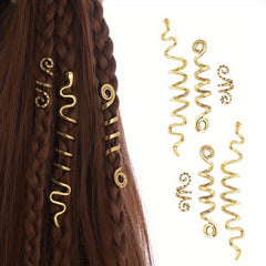 Dreadlock Hair Ring Boho Style Coils Gold Spiral Hair Ring Hair Styling Tool