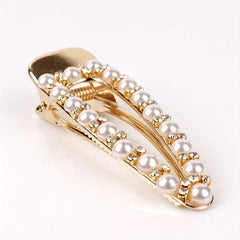 Faux Pearl Rhinestone Hair Clip Duck Billed Clip Head Jewelry Hair Accessories