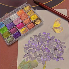 60 Colors Metallic Glitter Watercolor Paint Set for Artists