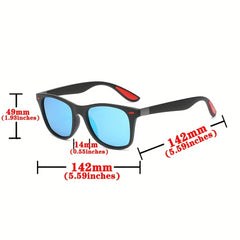 Men's Square Frame Sunglasses Coated Vintage Driving Mirrors