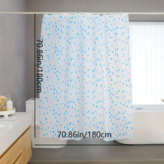 Small Fresh Waterproof Bathroom Shower Curtain - Water Drop Pattern