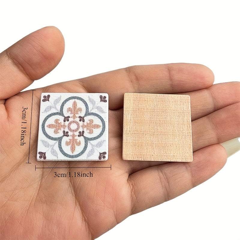 Dollhouse Mini DIY Bathroom Tile Floor Miniatures Decorative Living Room Floor