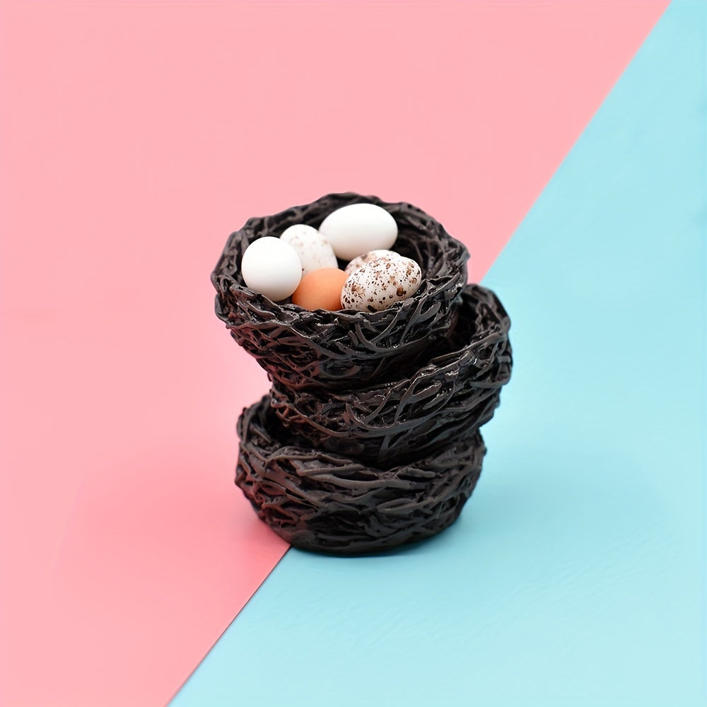 15pcs Faux Quail Eggs Beads Set Resin Artificial Eggs DIY Crafts Home Deco