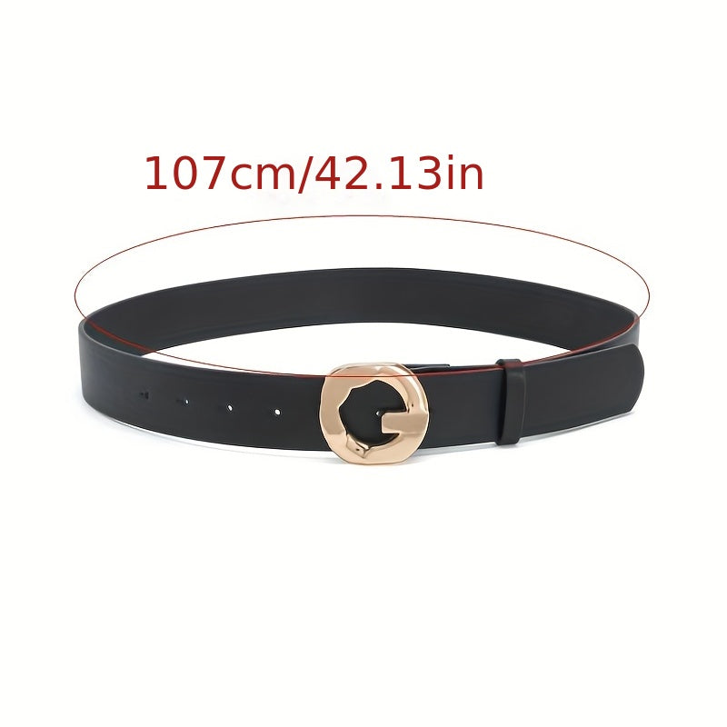 Geometric Buckle Casual Belt Solid Jeans Pants Belt For Women