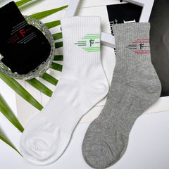 3 Pairs Mid Tube Socks Casual Sporty Breathable Crew Length Women's Stockings