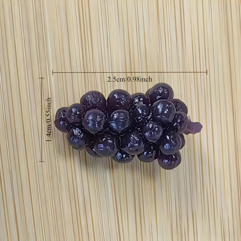 6pcs Vibrant Grape Bunches DIY Dollhouse Toy Accessories for Home Decor