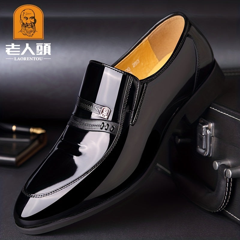 LAORENTOU Men's Leather Dress Shoes Lightweight Formal Shoes