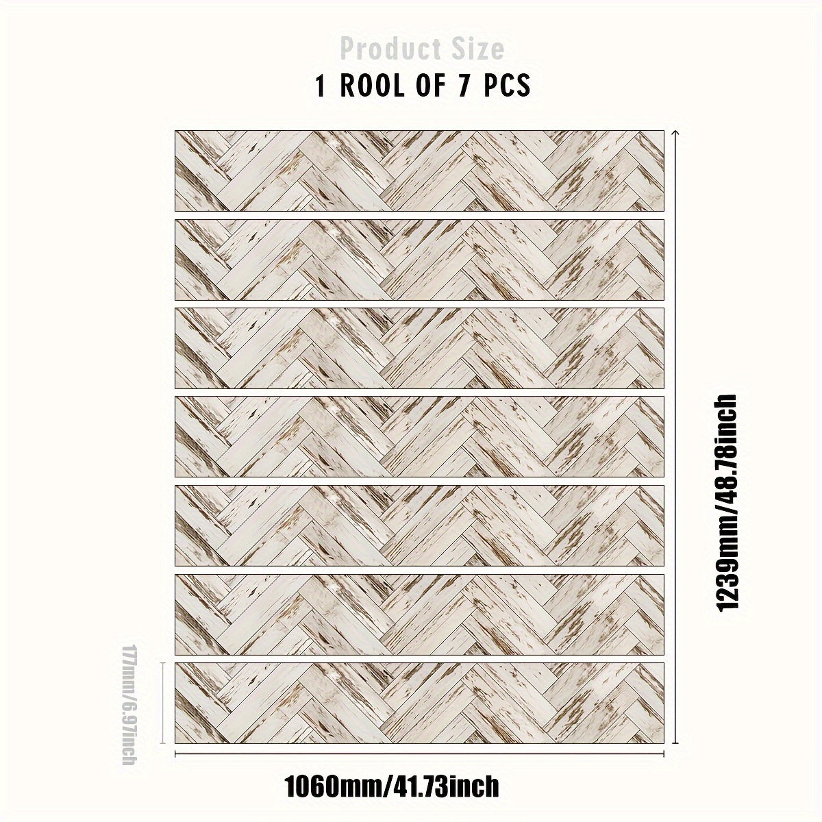 Wood Grain V Shaped Stair Stickers Moisture-proof - Self-adhesive