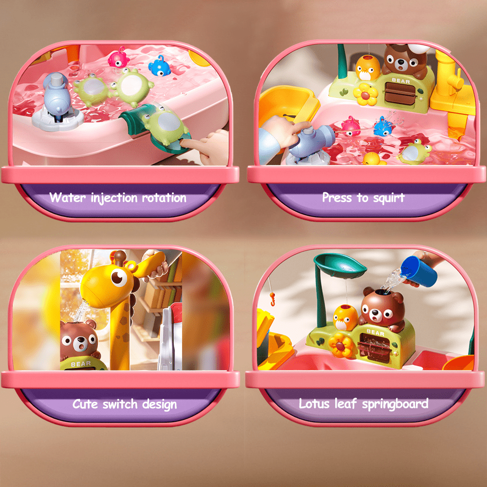 4 In 1 Mini Water Table with Removable Legs Kitchen Sink Toy