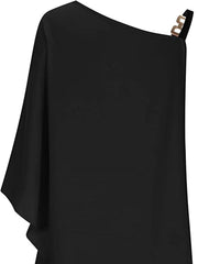 Women's Summer Batwing Sleeve Cold Shoulder Party Dress