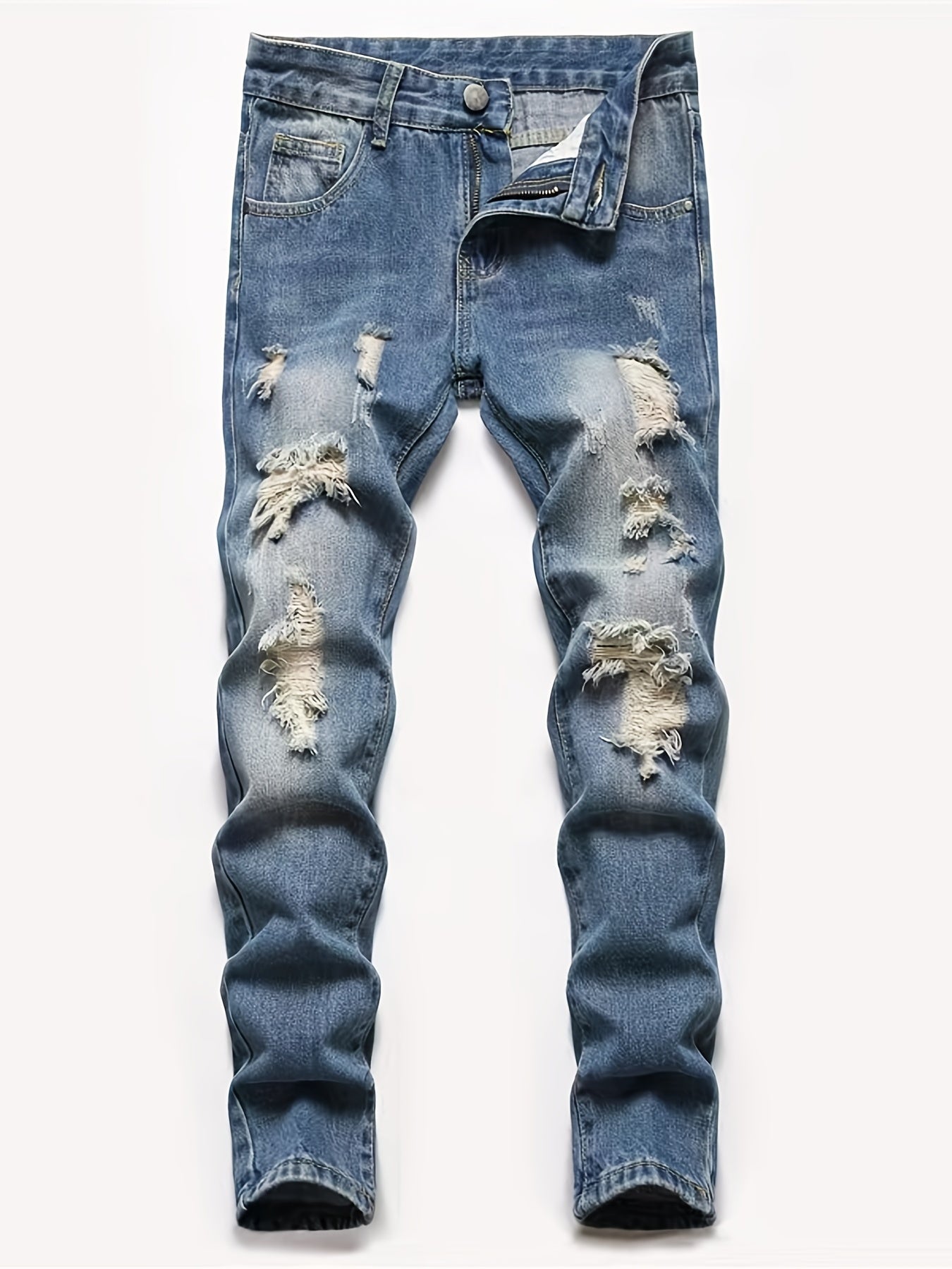 Kids Ripped Denim Jeans with Pockets