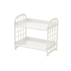 2 Tier Desktop Stationery Rack Storage Holder Plastic Shelf Makeup Organizer