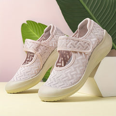 Breathable Women's Walking Shoes with Hook & Loop Fastener