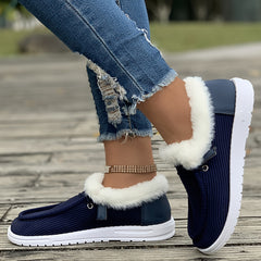 Plush Lined Thermal Furry Snow Boots - Keep Warm Low Cut Snow Shoes