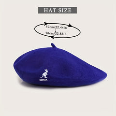 Kangaroo Embroidery Beret Solid Painter Cap Casual Newsboy Hats