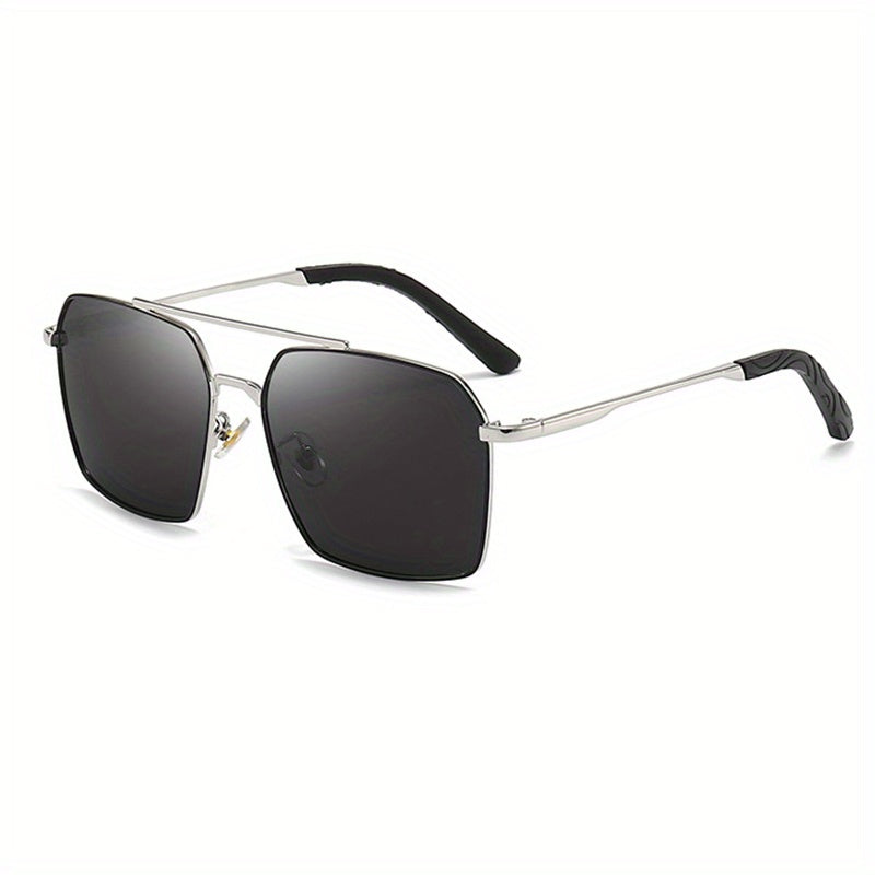 Men's Polarized Square Aviator Sunglasses Metal Frame UV Protection