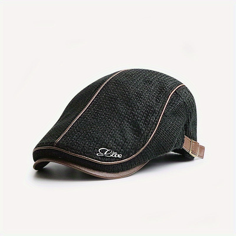 Knitted Newsboy Caps For Men Beret Hat Cabbie Golf Cap