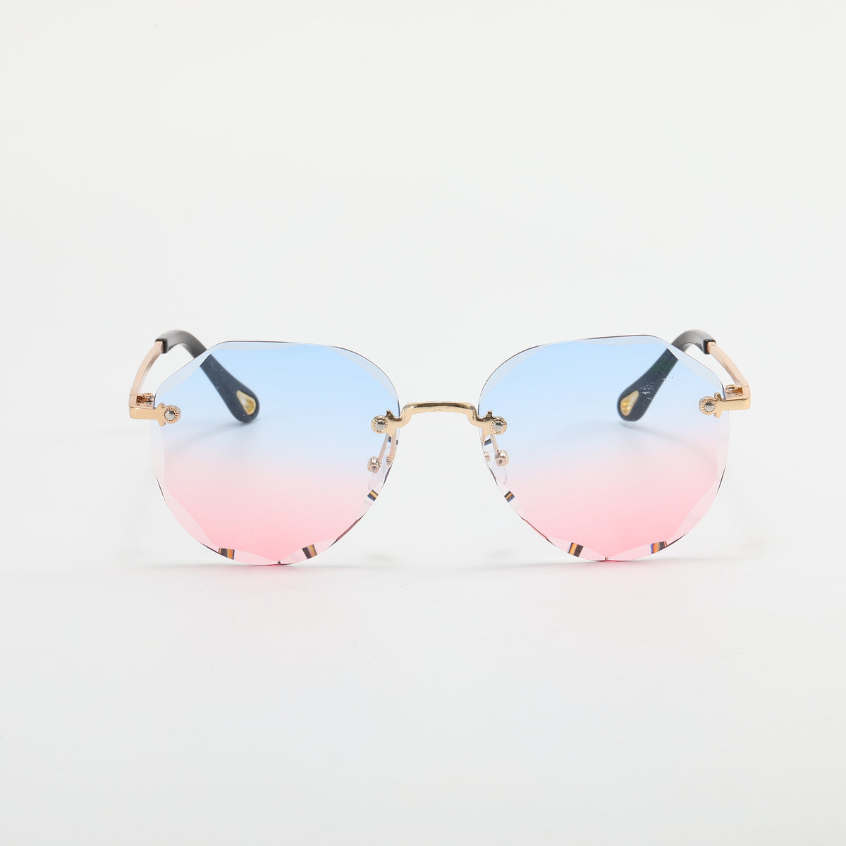 Ombre Rimless Sunglasses Gradient UV400 Sun Shades for Beach Vacation