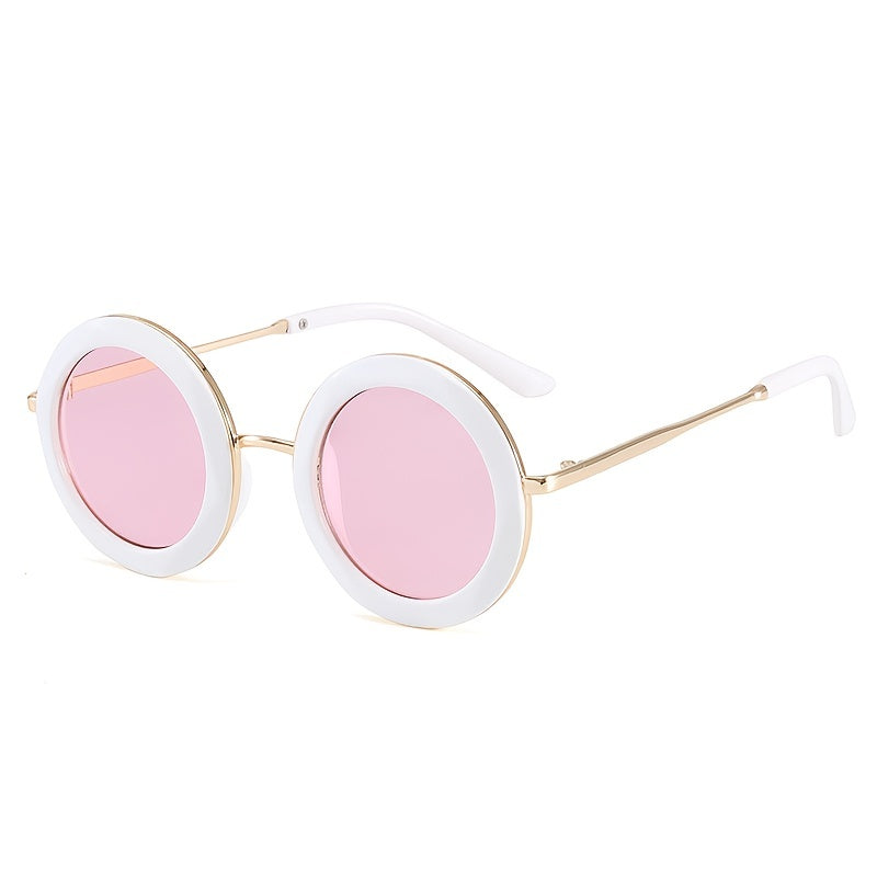 Boy's Round Frame Sunglasses Metal Frames UV 400