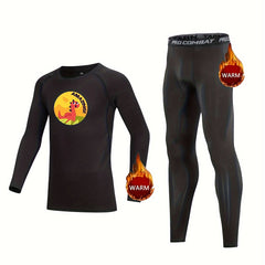 Kids Dinosaur Fleece Set Crew Neck Pullover & Matching Pants