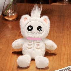 Skeleton Cat Plush Toy Stuffed Doll Halloween Gift