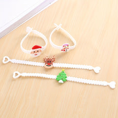 5pcs Christmas Party Wristbands Rings Hair Clips Silicone Bracelet