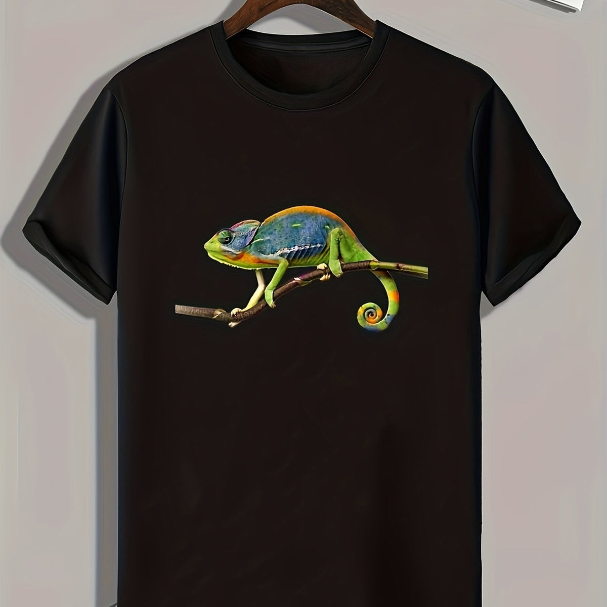 Animal On the Branch Print Men's Graphic T-shirt