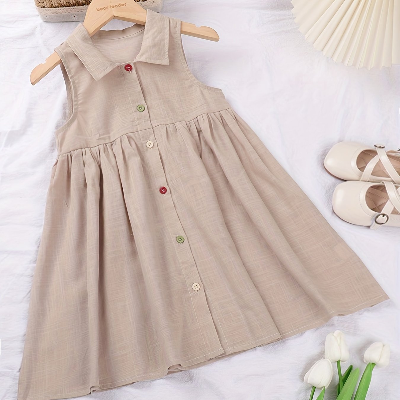 Girls Sleeveless Peplum Dress Party Vacation Outfit