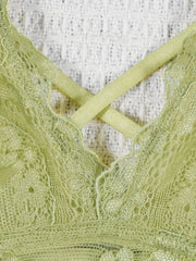  Floral Lace Criss Cross Soft Bralette