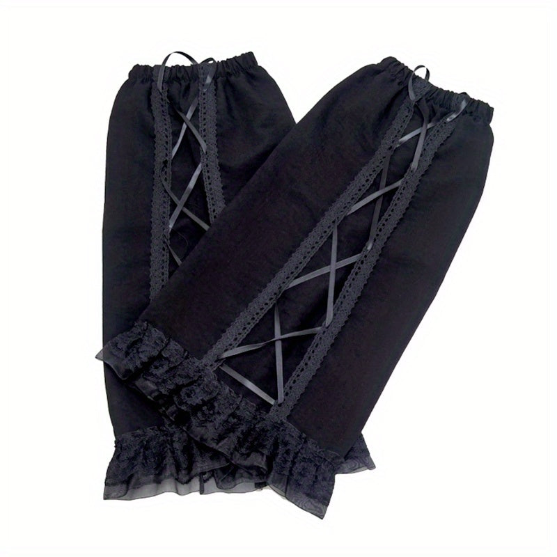 Lace Hollow Leg Warmers Gothic Knee High Socks