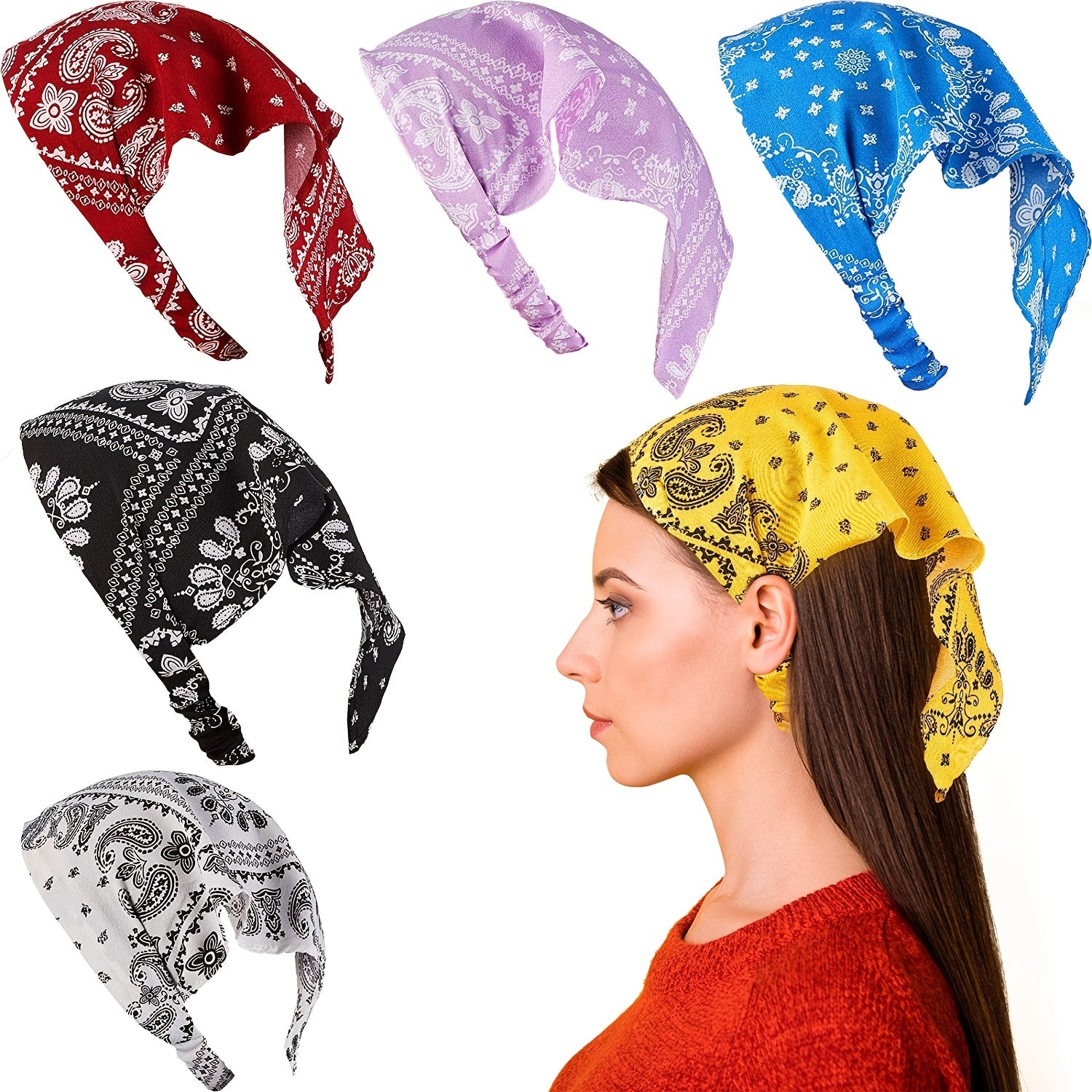 Paisley Printing Hair Scarf Vintage Bandanas Hairband