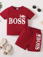 2 Boys Cotton Tees & Short Set Casual Summer Kids Outfits