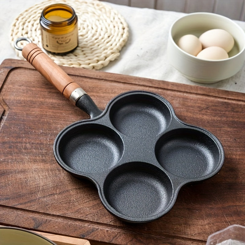 Nonstick 4 Cup Cast Iron Egg Frying Pan Divided Breakfast Skillet Pan