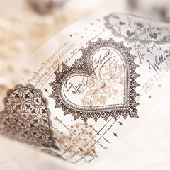 1pc PET Tape Ghost Lace Dream Series Retro Lace Heart Diary Decorative