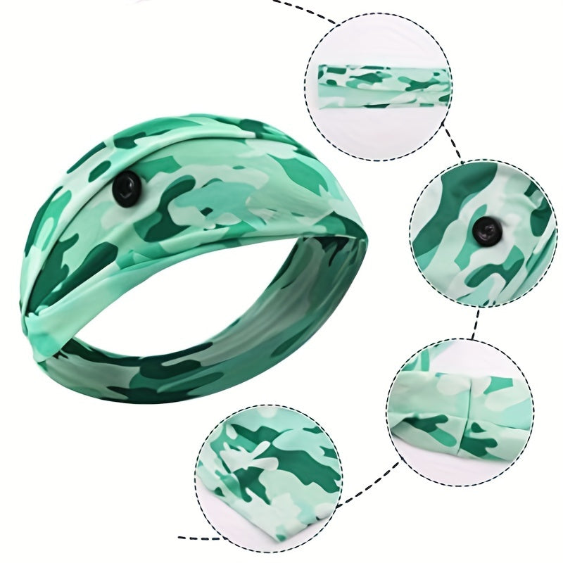Camo Sports Headband Wicking Elastic Hairband Couple Hair Accessories