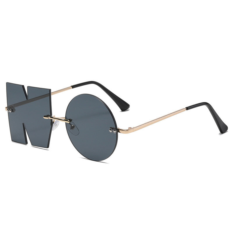 Alphabet Shape Party Sunglasses Rimless Beach Eyewear