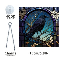 Halloween Acrylic Scary Window Hangings with Crow Design