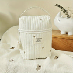 Quilted Embroidered Nappy Bag - Diaper Organizer for Moms On the Go