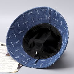 Distressed Denim Bucket Hat Lightweight Sunscreen Cloche Hats