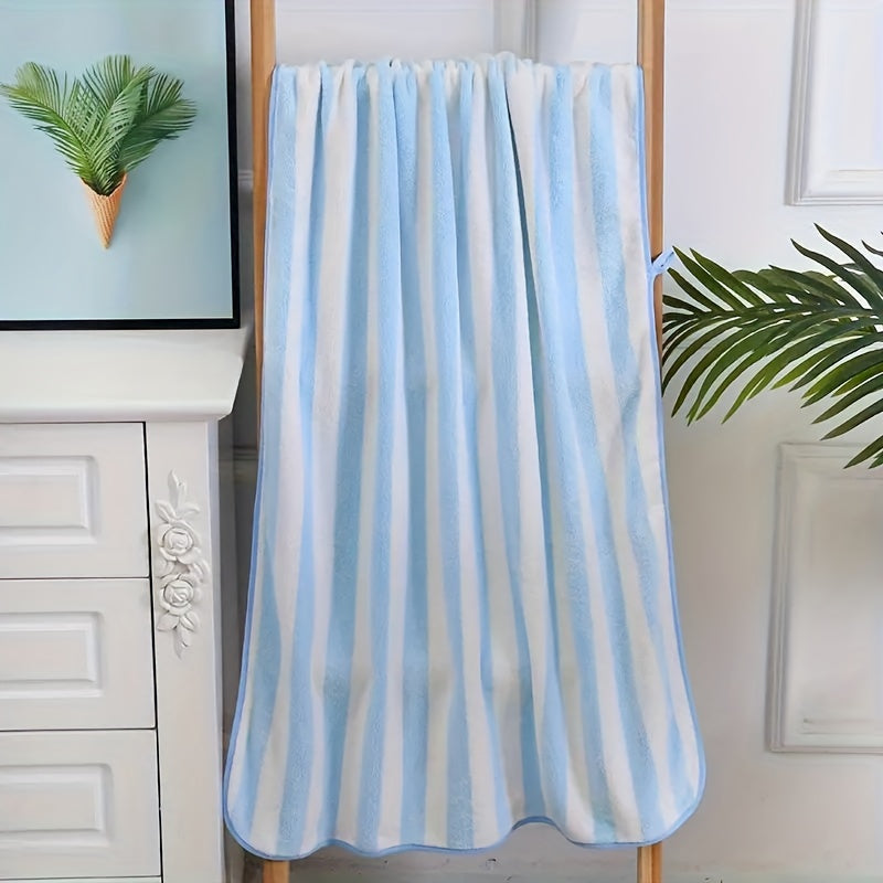Soft Striped Bath Towel - Quick Drying Absorbent Towel