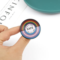 Rainbow Pattern Brooch Drop Oil Style Unique Lapel Pin