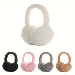 Soft Beige Ear Muffs Winter Headband with Fleece Lining