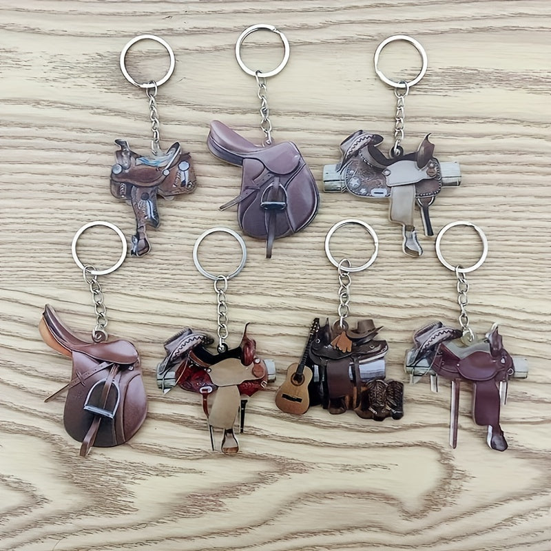 Saddle Car Key Chain Pendant Decoration Women Acrylic Key Chain Ornament