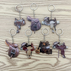 Saddle Car Key Chain Pendant Decoration Women Acrylic Key Chain Ornament