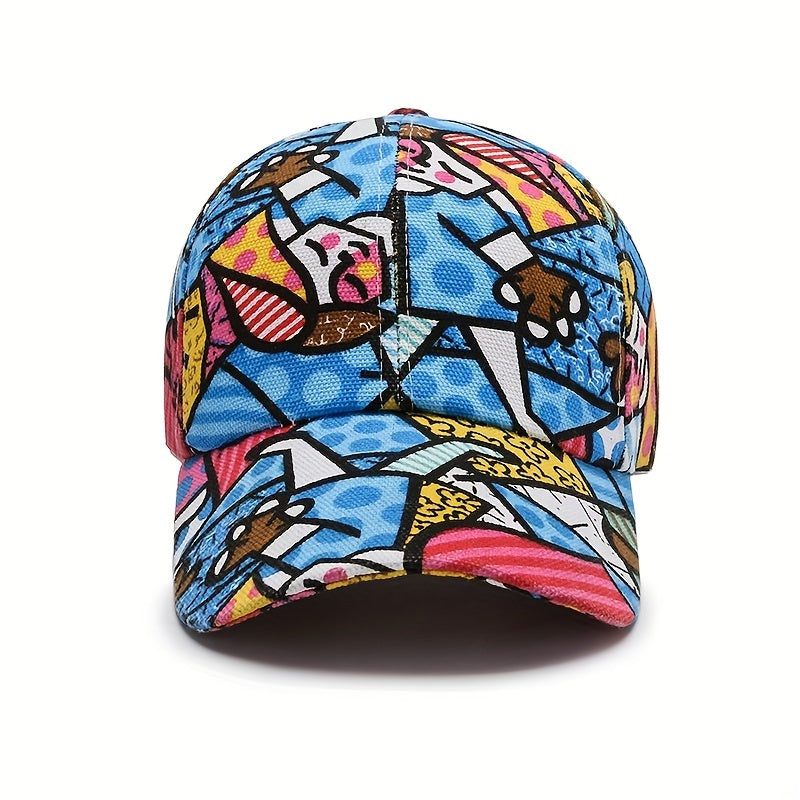 Colorful Graffiti Baseball Cap Hip Hop Print Sun Hat Adjustable Unisex