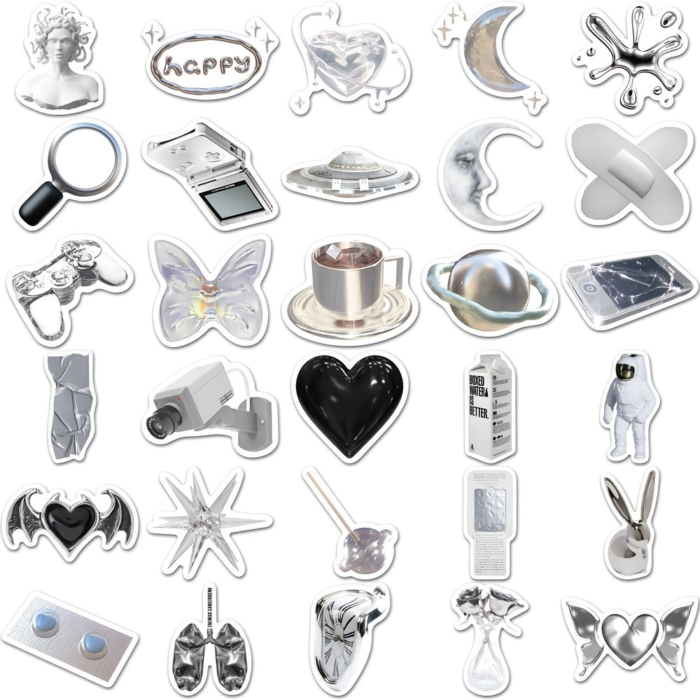 66pcs Sparkling Stickers for Phone Laptop Car Bike