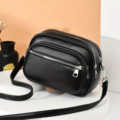 Small PU Leather Crossbody Bag Square Shoulder Bag